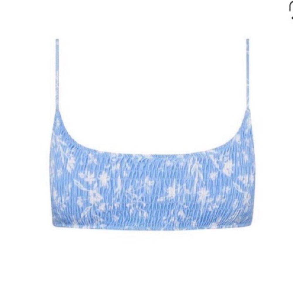 Triangl Swimwear Blue and White Bikini Top